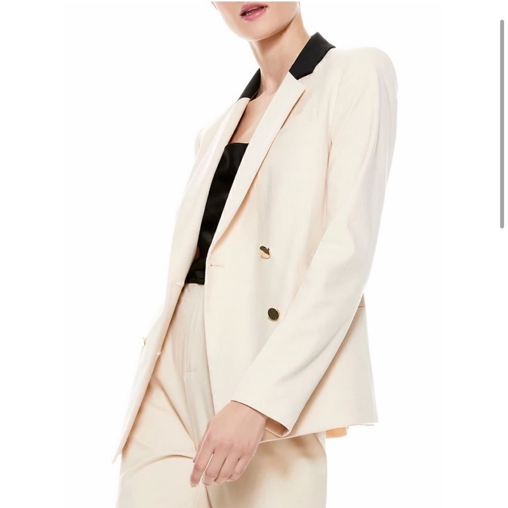NEW Alice + Olivia Bergen Blazer Sepia Black Size 10 - Picture 11 of 11